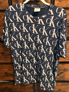 Dark Blue Calvin Klein Pajama Shirt (no bottoms included)